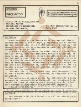 29° número del Boletín Informativo