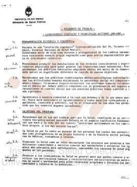Lineamientos generales y principales acciones 1984 - 1987