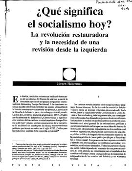 Que significa socialismo hoy