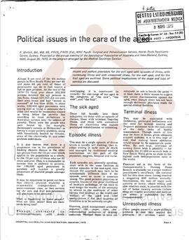 Polítical issues in the age of the aged