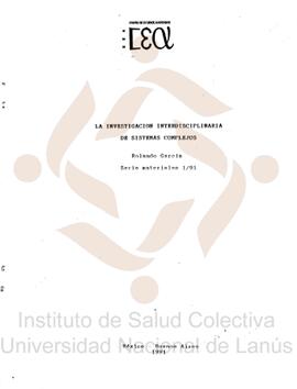 La investigación interdisciplinaria de sistemas complejos