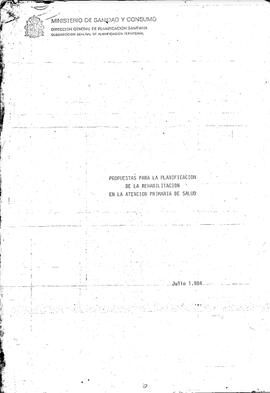 Propuestas para la planificación de la rehabilitación en la Atención Primaria de Salud