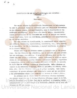 Clasificación de los daños, síntomas y problemas de los pacientes
