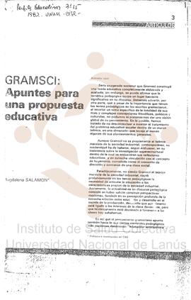 Gramsci: apuntes para una propuesta educativa