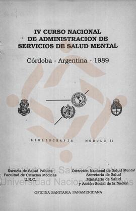 IV Curso Nacional de Administración de servicios de salud mental - Bibliografía Modulo II