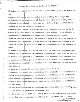 Proceso de trabajo en la Mutual de Obreros