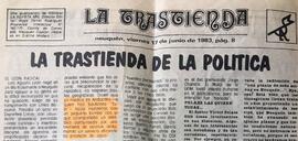 Noticia del diario La trastienda sobre Andacollo