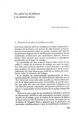 La salud en la fabrica y el control obrero