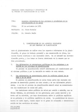 Aspectos relevantes de los procesos y propósitos de la planificación