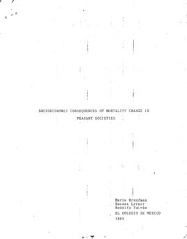 Socioeconomic consequences of mortality change in peasant societies