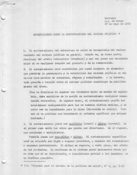 Observaciones sobre el sustentamiento del sistema político