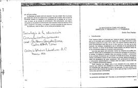 La educación como violencia simbolica: P. Bourdieu y J. C. Passeron