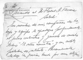 Saludo de Florencio Escardó