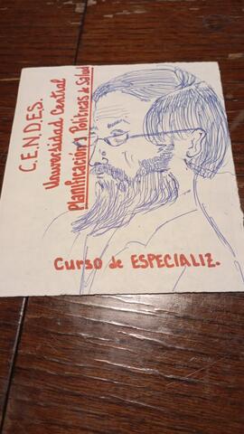 Dibujo sobre Mario en CENDES