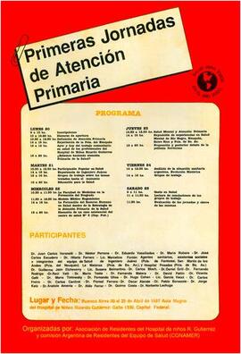 Afiche de las 1° Jornadas de Atención Primaria de la Salud