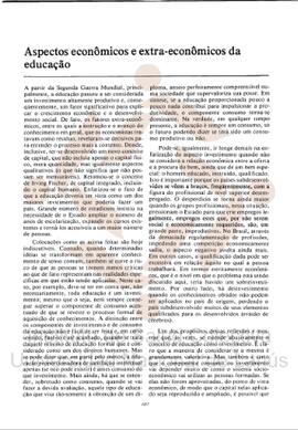 Aspectos econômicos e extra econômicos da educação