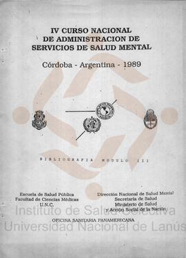 IV Curso Nacional de Administración de servicios de salud mental - Bibliografía Modulo III