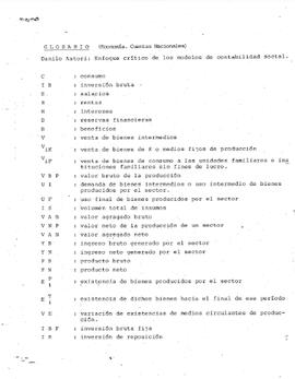 Glosario: (Economía. Cuentas Nacionales)